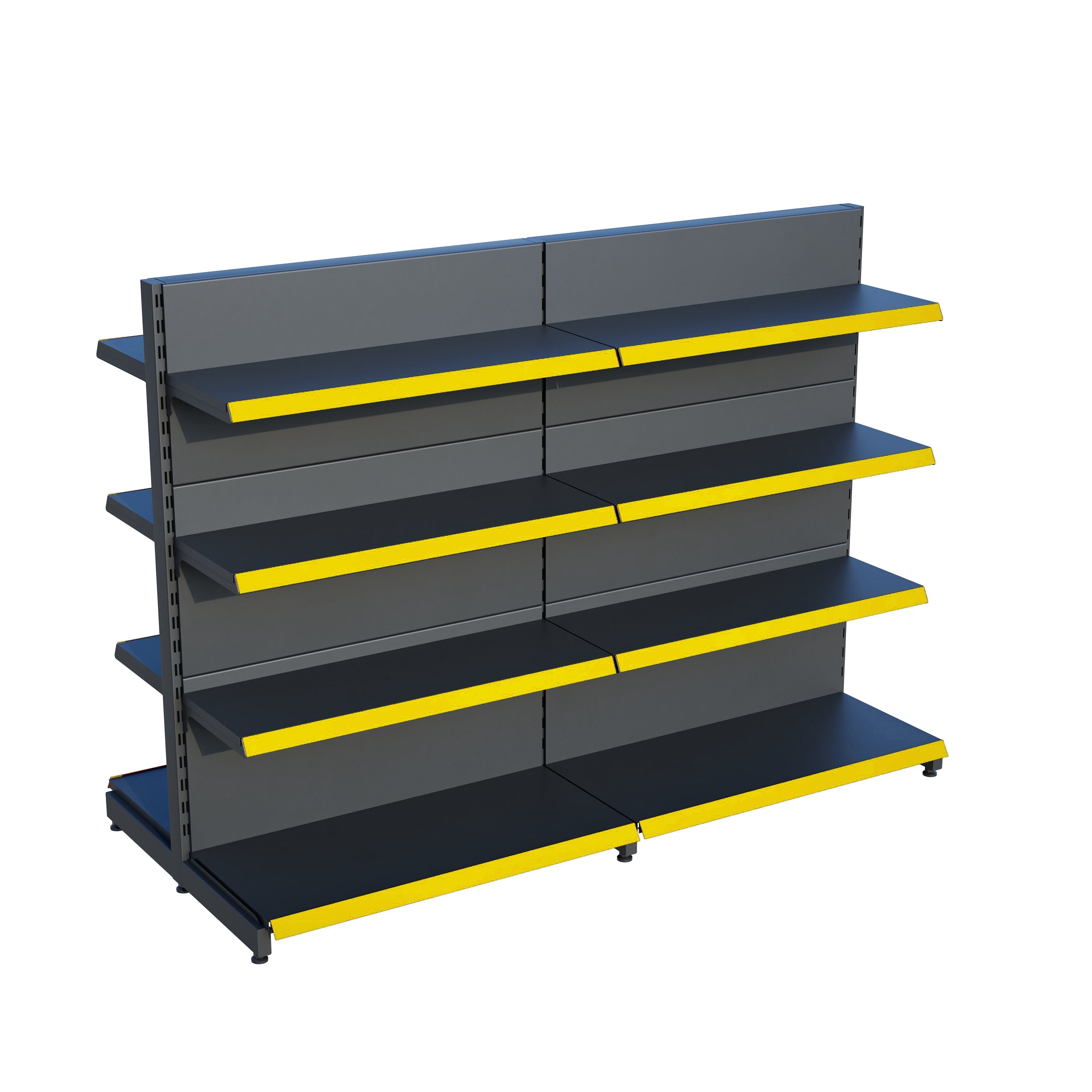 Antrasit Çift Yönlü Orta Reyon Market RafıD30CMxG160CMxH140CM