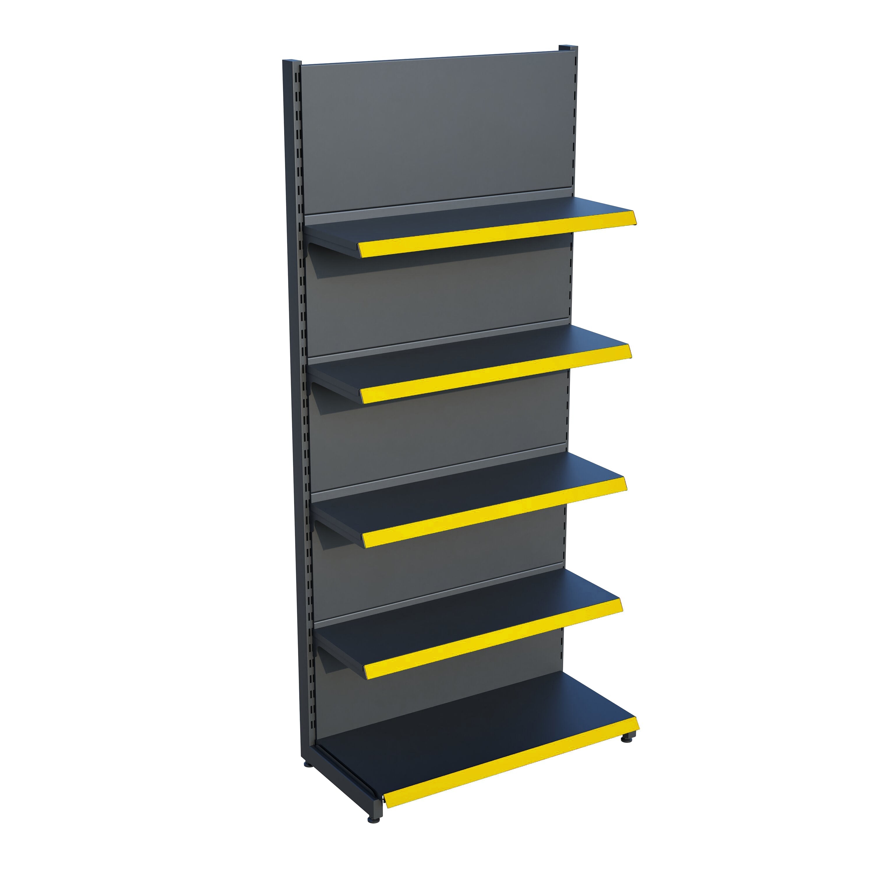 Antrasit Market Petshop Kırtasiye Rafı Duvar Ünitesi D30CMxG100CMxH220CM Antrasit Market Raf Sistemi