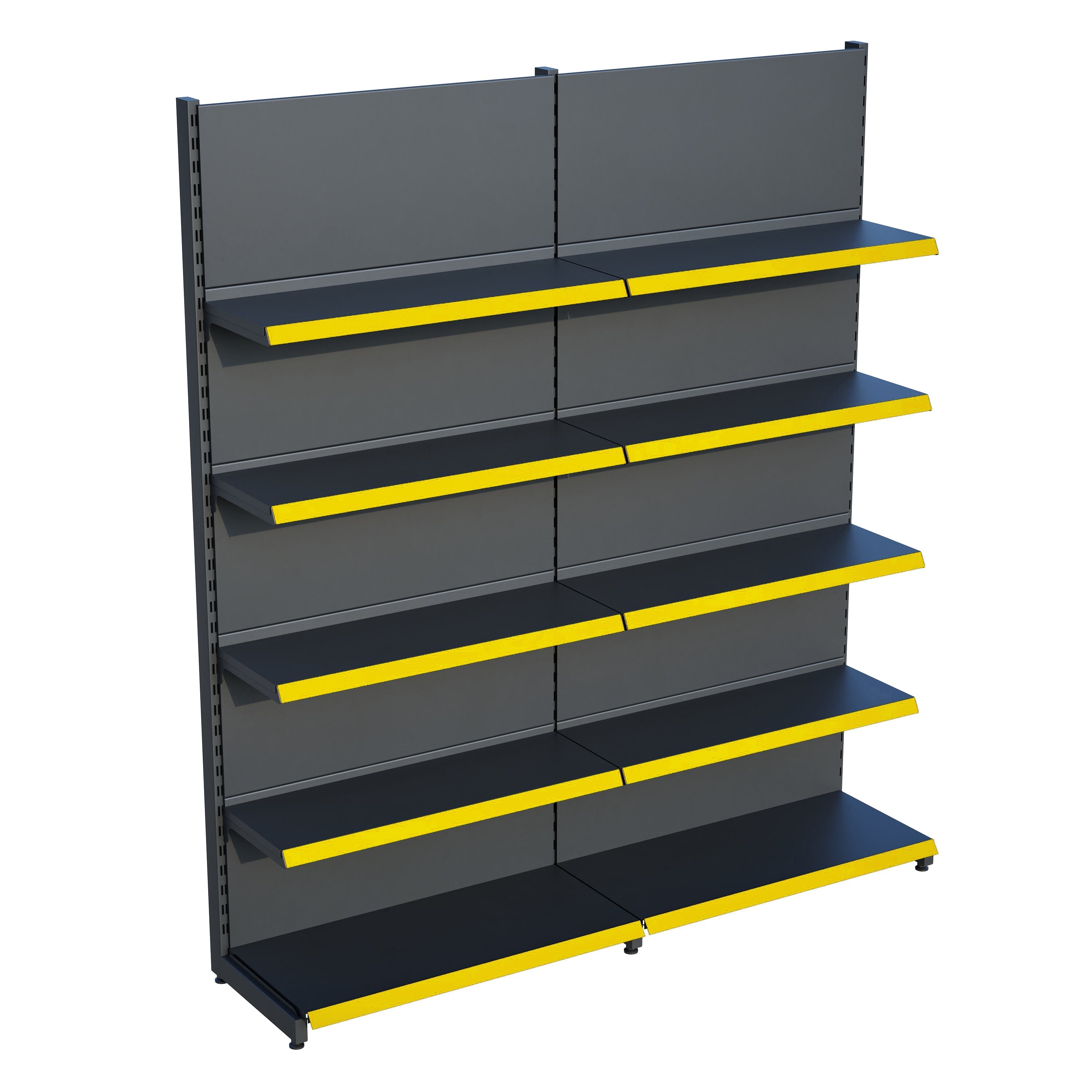 Antrasit Market Petshop Kırtasiye Rafı Duvar Ünitesi D30CMxG140CMxH220CM Antrasit Market Raf Sistemi