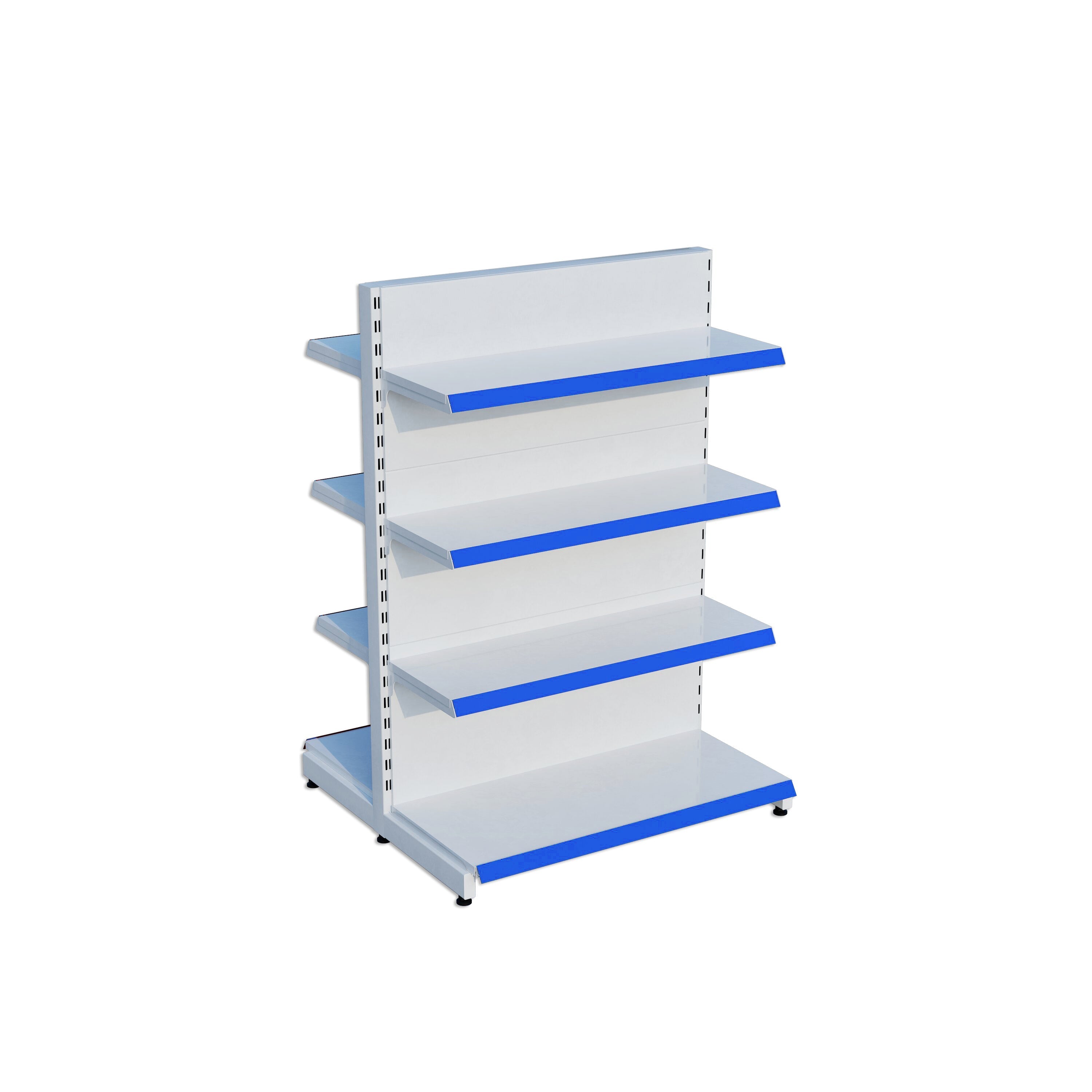 Beyaz Çift Yönlü Orta Reyon Market RafıD30CMxG60CMxH140CM