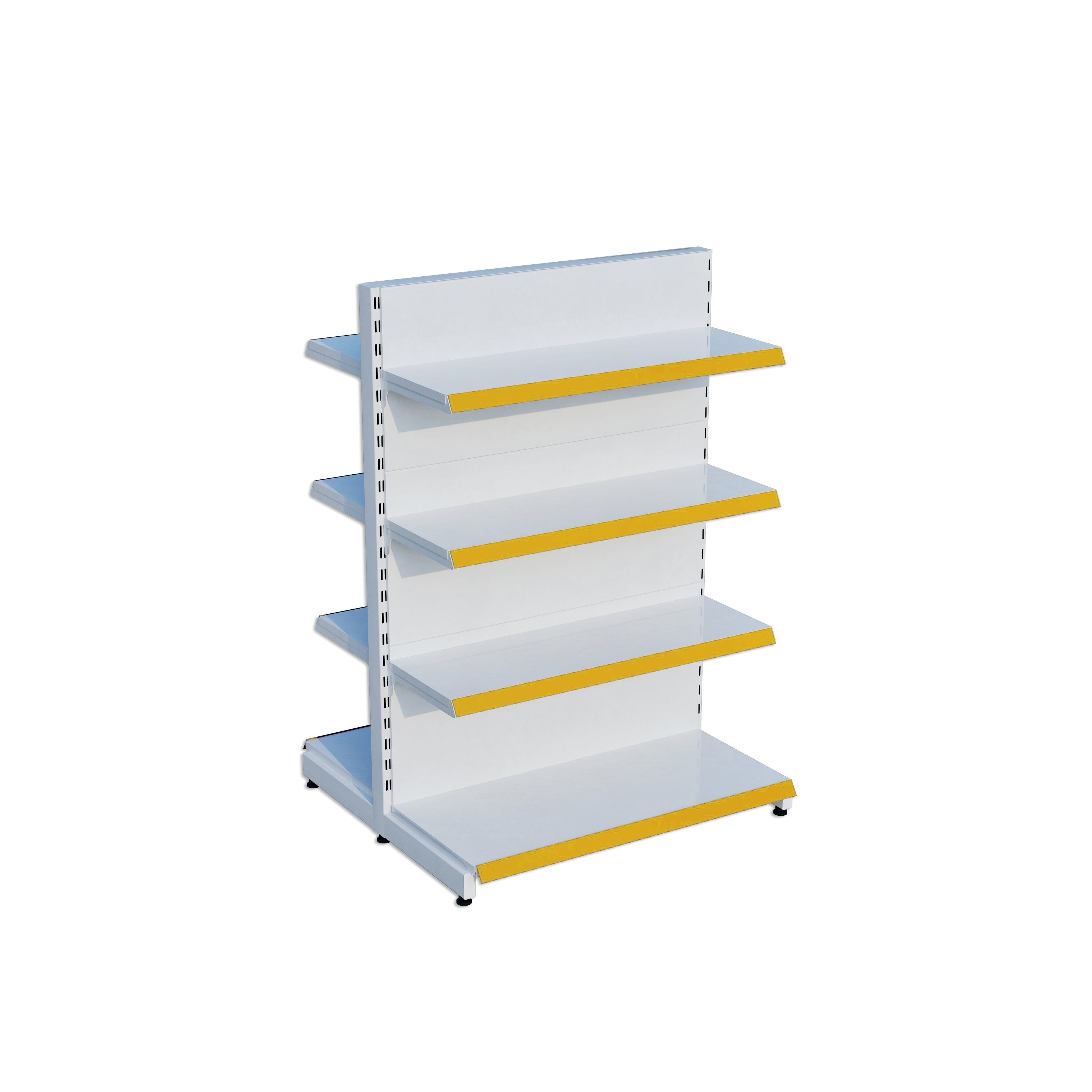 Beyaz Çift Yönlü Orta Reyon Market Rafıı D30CMxG100CMxH140CM