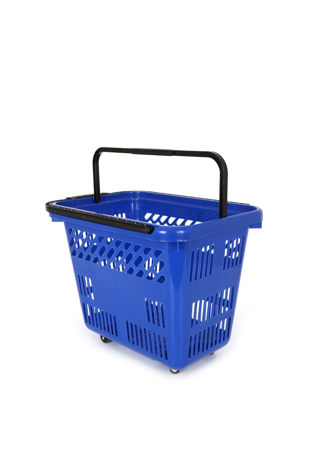 54 Lt Tekerlekli Plastik Alışveriş Sepeti - Market El Sepeti