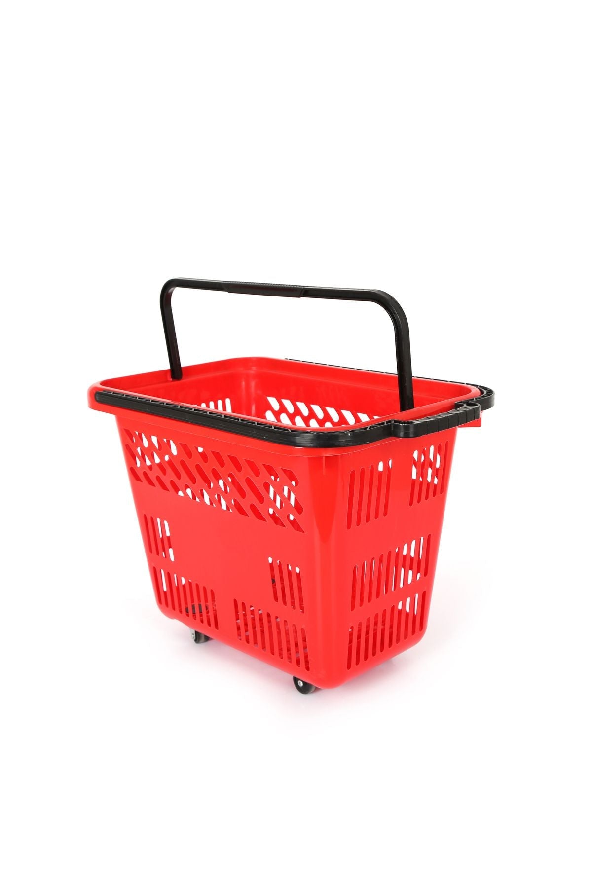 54 Lt Tekerlekli Plastik Alışveriş Sepeti - Market El Sepeti