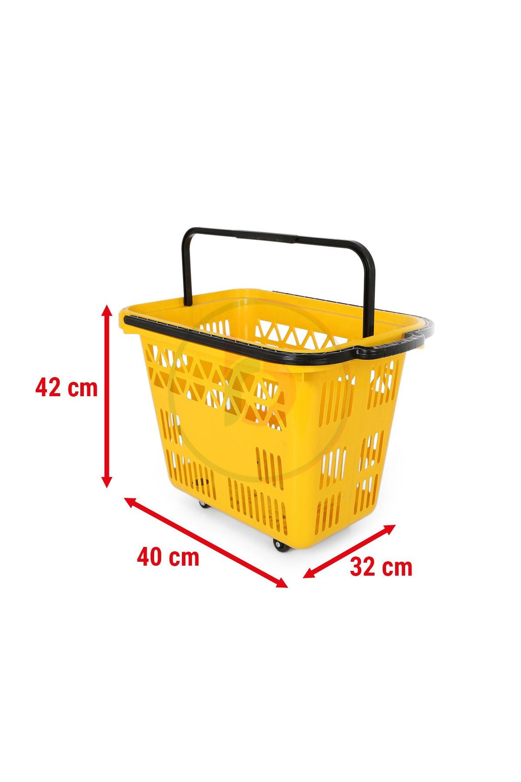 54 Lt Tekerlekli Plastik Alışveriş Sepeti - Market El Sepeti