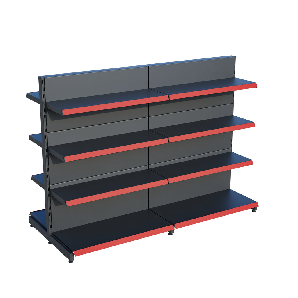 Antrasit Çift Yönlü Orta Reyon Market RafıD30CMxG120CMxH140CM