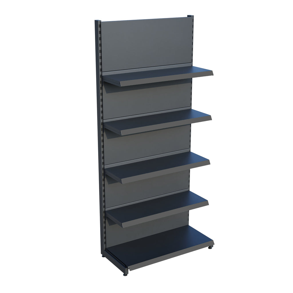 Antrasit Market Petshop Kırtasiye Rafı Duvar Ünitesi D30CMxG100CMxH220CM Antrasit Market Raf Sistemi