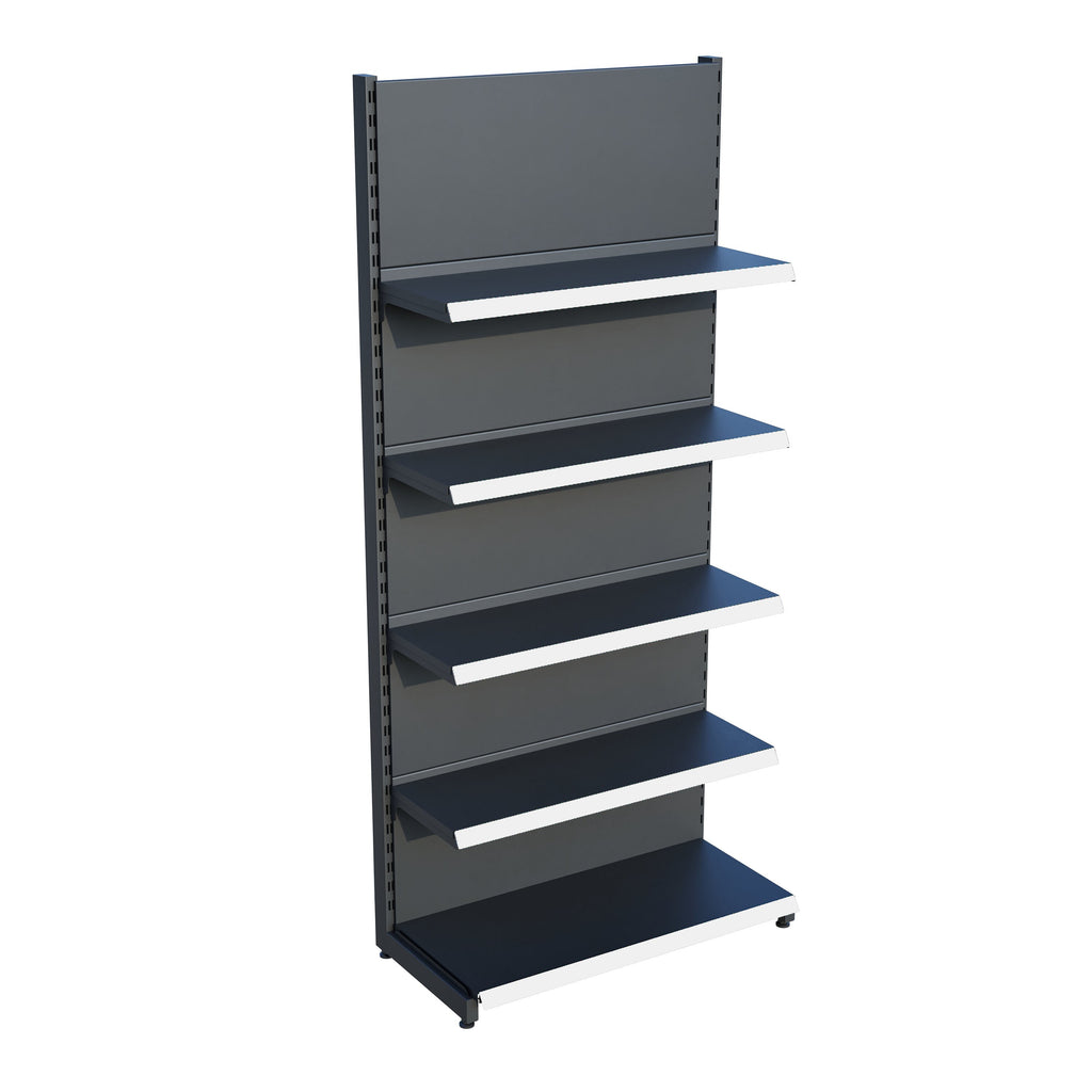 Antrasit Market Petshop Kırtasiye Rafı Duvar Ünitesi D30CMxG100CMxH220CM Antrasit Market Raf Sistemi