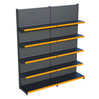 Antrasit Market Petshop Kırtasiye Rafı Duvar Ünitesi D30CMxG120CMxH220CM Antrasit Market Raf Sistemi