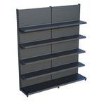 Antrasit Market Petshop Kırtasiye Rafı Duvar Ünitesi D30CMxG120CMxH220CM Antrasit Market Raf Sistemi