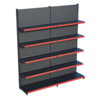 Antrasit Market Petshop Kırtasiye Rafı Duvar Ünitesi D30CMxG140CMxH220CM Antrasit Market Raf Sistemi