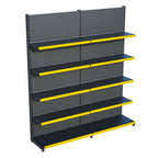 Antrasit Market Petshop Kırtasiye Rafı Duvar Ünitesi D30CMxG200CMxH220CM Antrasit Market Raf Sistemi