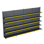 Antrasit Market Petshop Kırtasiye Rafı Duvar Ünitesi D30CMxG240CMxH220CM Antrasit Market Raf Sistemi