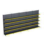 Antrasit Market Petshop Kırtasiye Rafı Duvar Ünitesi D30CMxG400CMxH220CM Antrasit Market Raf Sistemi