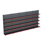 Antrasit Market Petshop Kırtasiye Rafı Duvar Ünitesi D30CMxG400CMxH220CM Antrasit Market Raf Sistemi