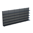 Antrasit Market Petshop Kırtasiye Rafı Duvar Ünitesi D30CMxG400CMxH220CM Antrasit Market Raf Sistemi