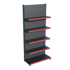 Antrasit Market Petshop Kırtasiye Rafı Duvar Ünitesi D30CMxG60CMxH220CM Antrasit Market Raf Sistemi