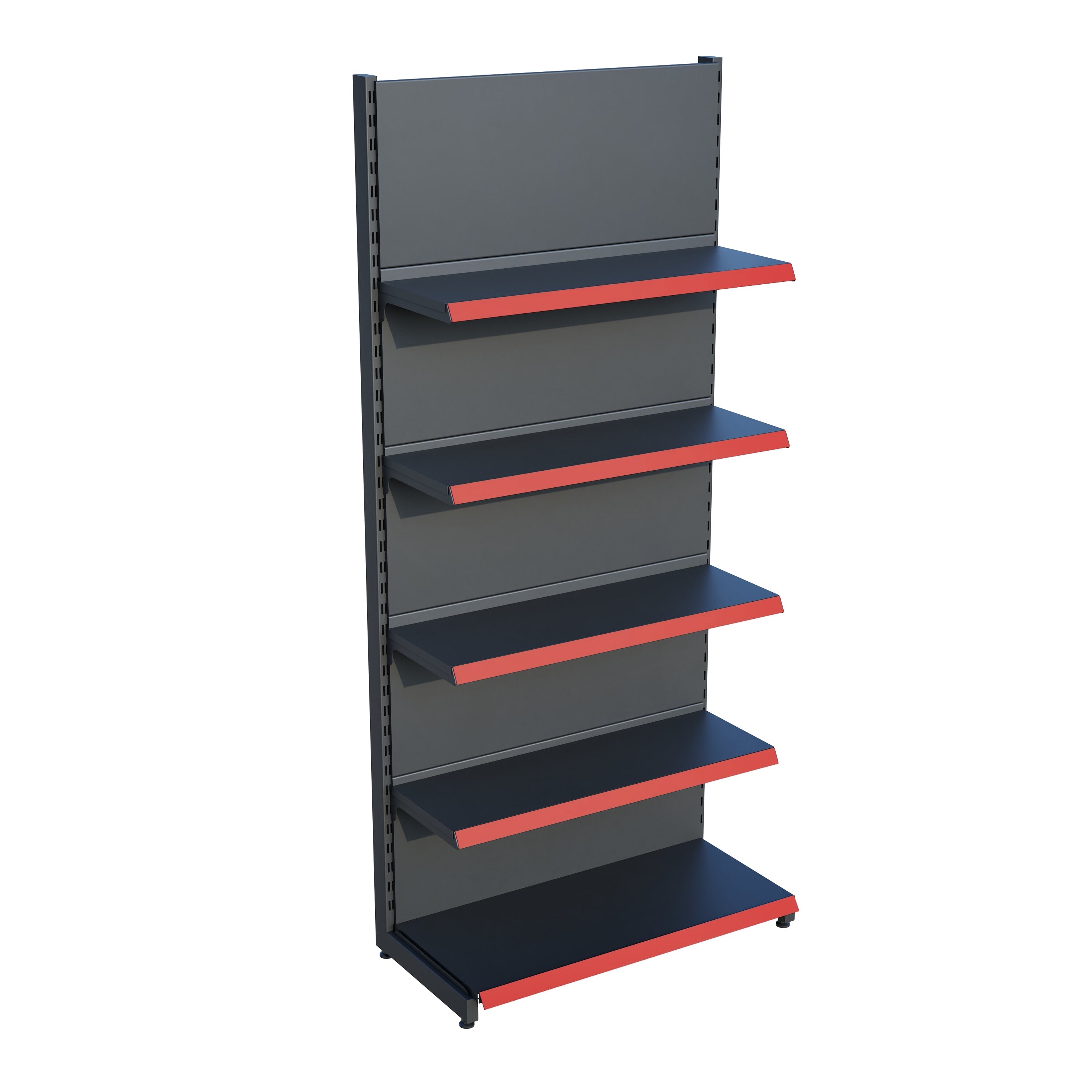 Antrasit Market Petshop Kırtasiye Rafı Duvar Ünitesi D30CMxG60CMxH220CM Antrasit Market Raf Sistemi