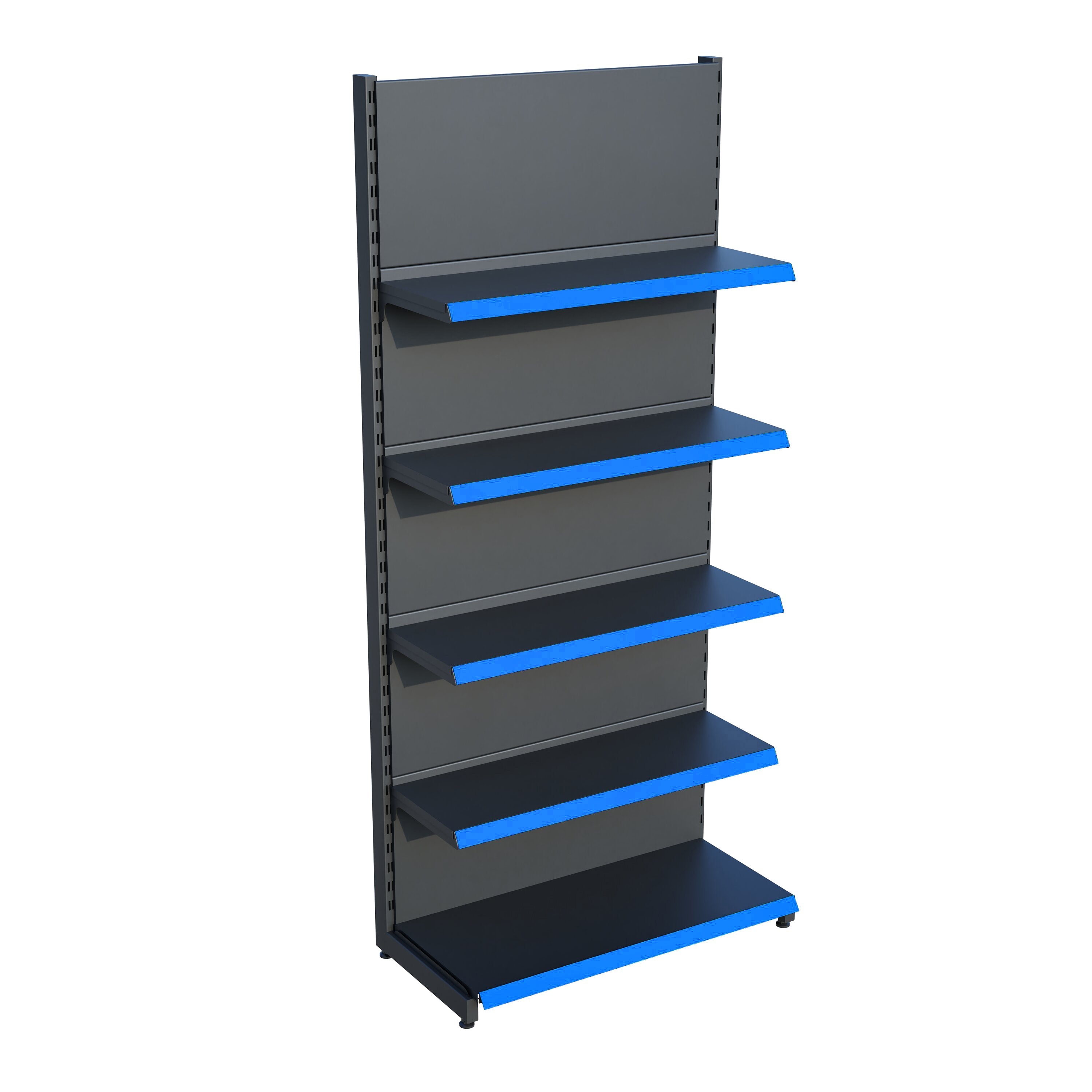 Antrasit Market Petshop Kırtasiye Rafı Duvar Ünitesi D30CMxG80CMxH220CM Antrasit Market Raf Sistemi