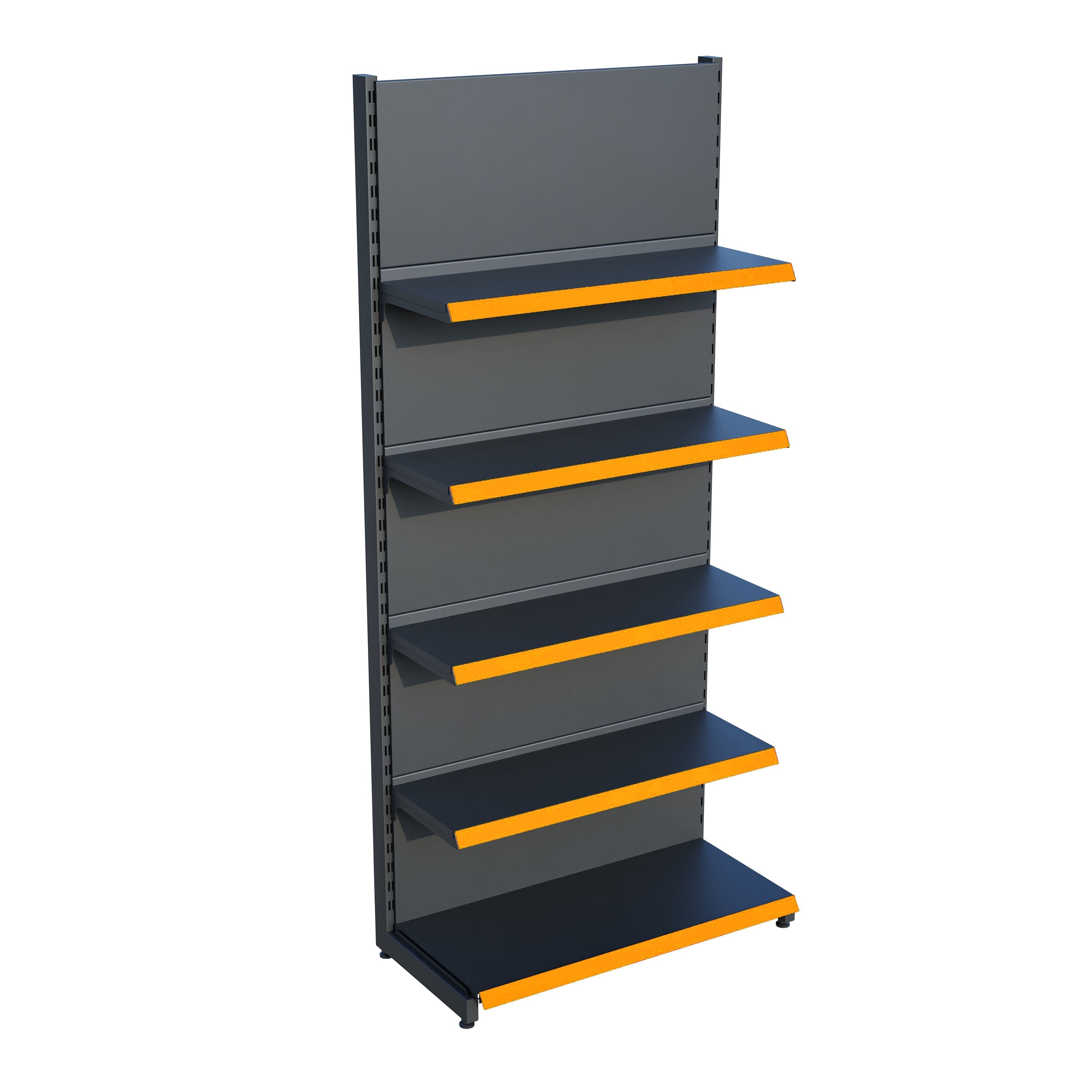 Antrasit Market Petshop Kırtasiye Rafı Duvar Ünitesi D30CMxG80CMxH220CM Antrasit Market Raf Sistemi