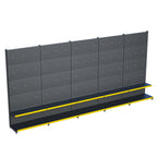 Antrasit Market Petshop Kırtasiye Rafı Hırdavat Rafı D30CMxG400CMxH220CM Antrasit Delikli Pano + Kancalı Raf