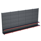 Antrasit Market Petshop Kırtasiye Rafı Hırdavat Rafı D30CMxG400CMxH220CM Antrasit Delikli Pano + Kancalı Raf