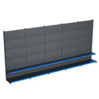 Antrasit Market Petshop Kırtasiye Rafı Hırdavat Rafı D30CMxG500CMxH220CM Antrasit Delikli Pano + Kancalı Raf