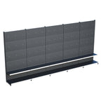 Antrasit Market Petshop Kırtasiye Rafı Hırdavat Rafı D30CMxG500CMxH220CM Antrasit Delikli Pano + Kancalı Raf