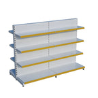 Beyaz Çift Yönlü Orta Reyon Market RafıD30CMxG140CMxH140CM