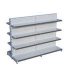 Beyaz Çift Yönlü Orta Reyon Market RafıD30CMxG160CMxH140CM