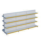 Beyaz Çift Yönlü Orta Reyon Market RafıD30CMxG180CMxH140CM