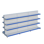 Beyaz Çift Yönlü Orta Reyon Market RafıD30CMxG180CMxH140CM