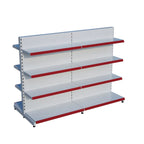 Beyaz Çift Yönlü Orta Reyon Market RafıD30CMxG200CMxH140CM