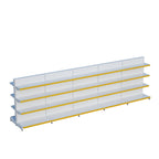 Beyaz Çift Yönlü Orta Reyon Market RafıD30CMxG300CMxH140CM