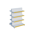 Beyaz Çift Yönlü Orta Reyon Market RafıD30CMxG60CMxH140CM