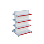 Beyaz Çift Yönlü Orta Reyon Market RafıD30CMxG60CMxH140CM