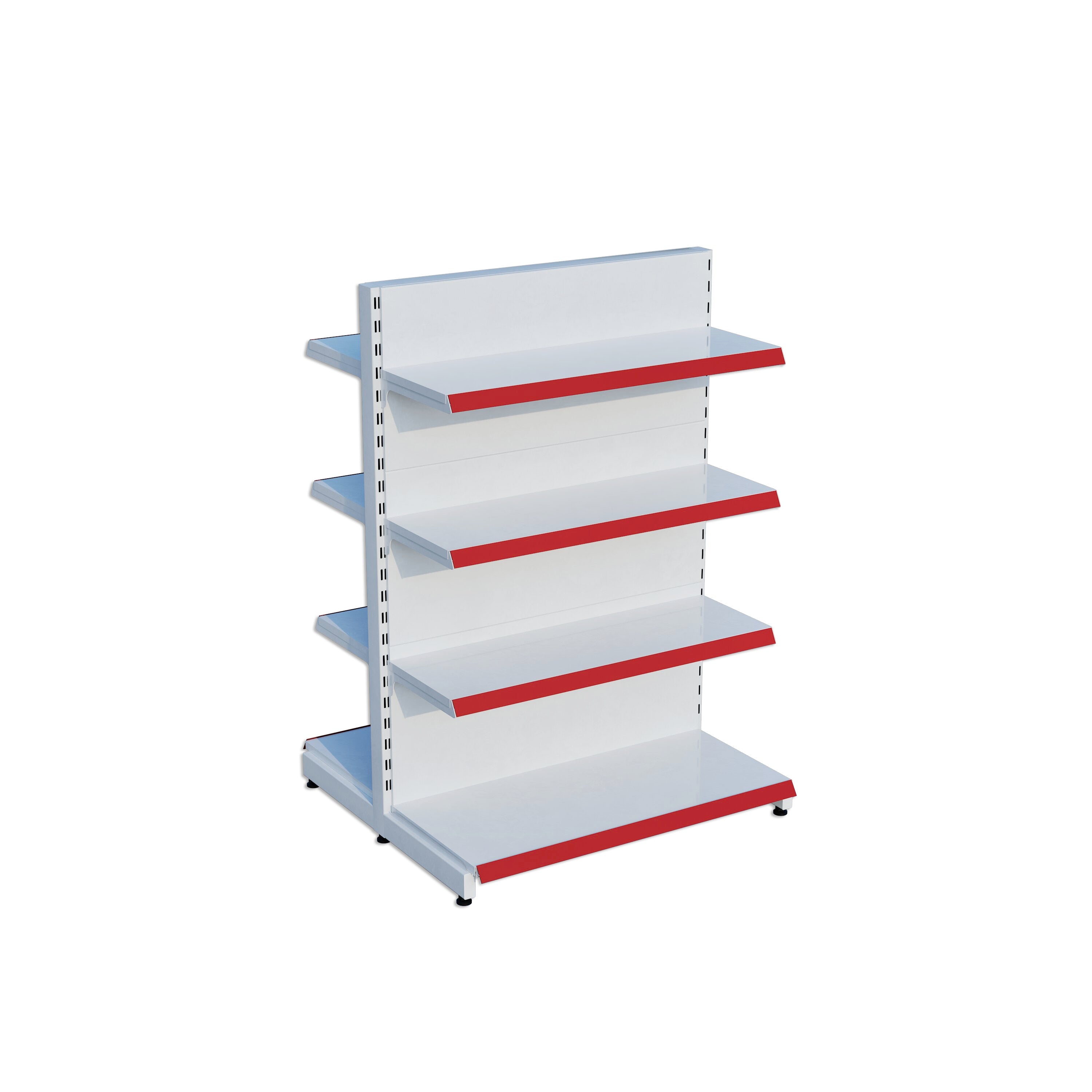 Beyaz Çift Yönlü Orta Reyon Market RafıD30CMxG60CMxH140CM