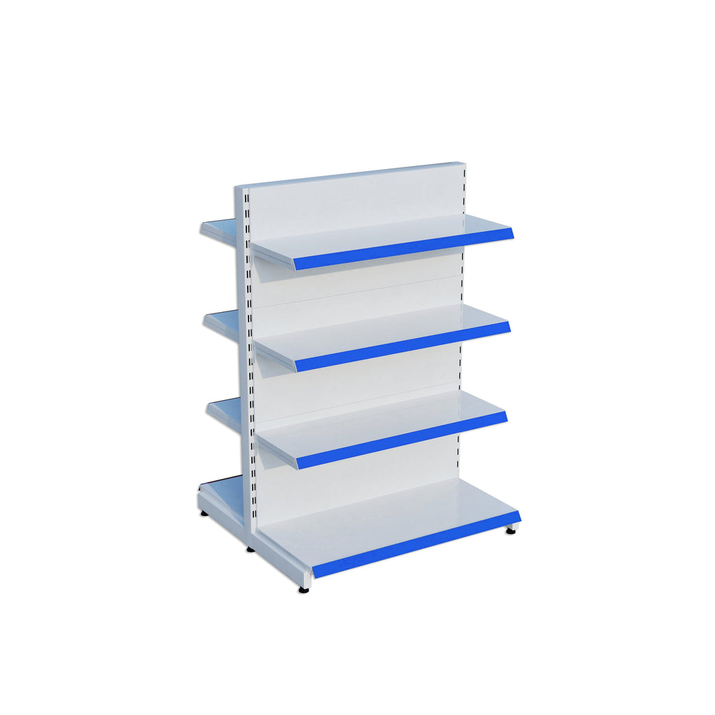 Beyaz Çift Yönlü Orta Reyon Market RafıD30CMxG80CMxH140CM