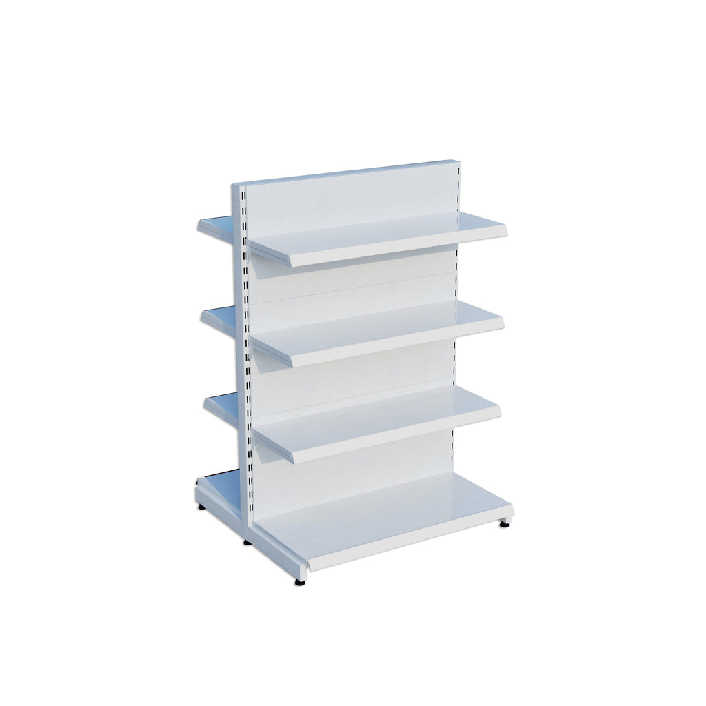 Beyaz Çift Yönlü Orta Reyon Market RafıD30CMxG80CMxH140CM