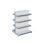 Beyaz Çift Yönlü Orta Reyon Market Rafıı D30CMxG100CMxH140CM