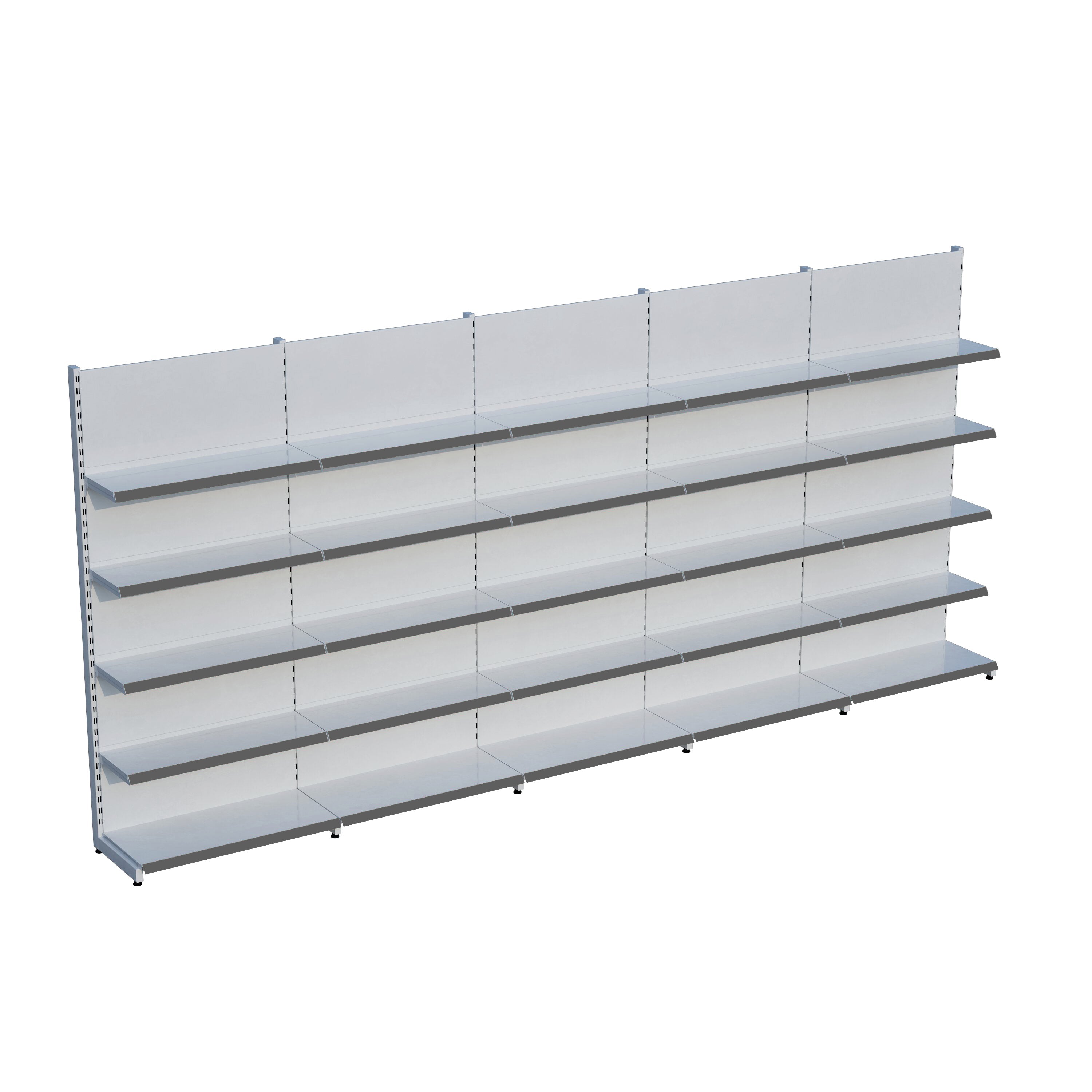 Market Petshop Kırtasiye Rafı Duvar Ünitesi D30CMxG500CMxH220CM Market Raf Sistemi